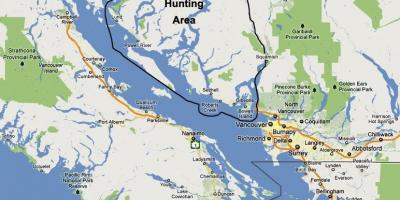 خريطة جزيرة فانكوفر الصيد