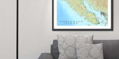 خريطة جزيرة فانكوفر الجدار