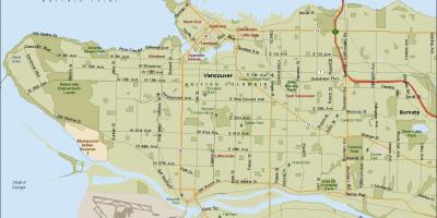 خريطة الشارع فانكوفر كولومبيا البريطانية في كندا