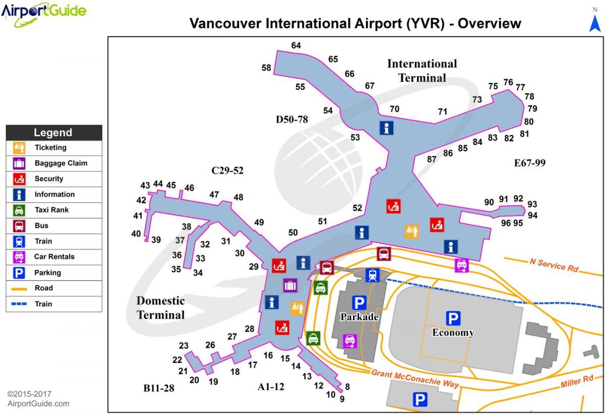 مطار فانكوفر خريطة terminal m