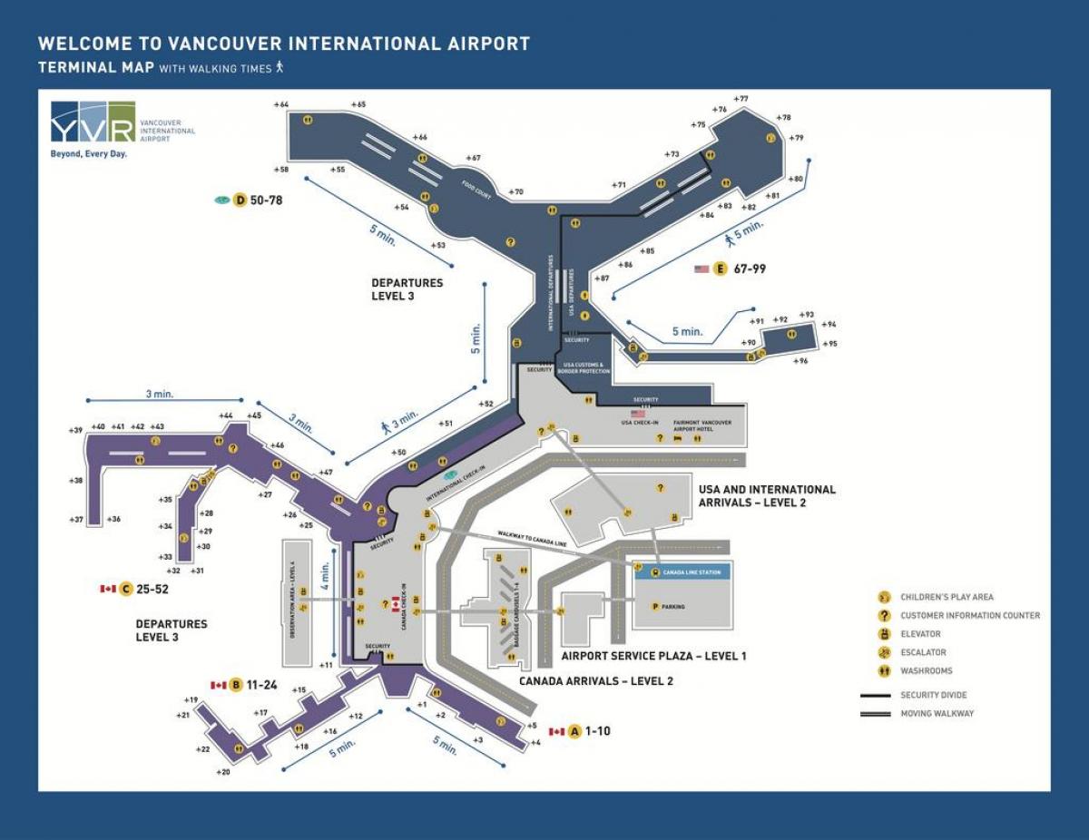 فانكوفر كندا مطار خريطة