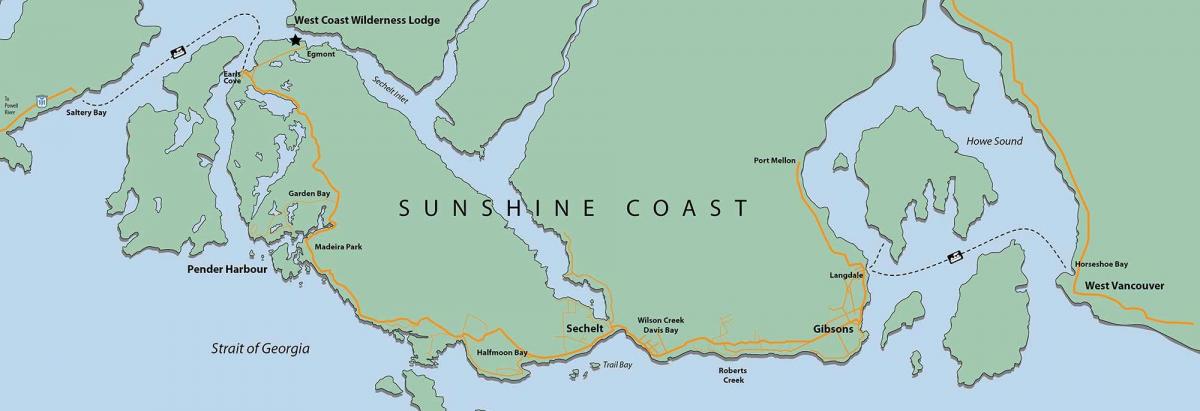 الساحل الغربي جزيرة فانكوفر خريطة
