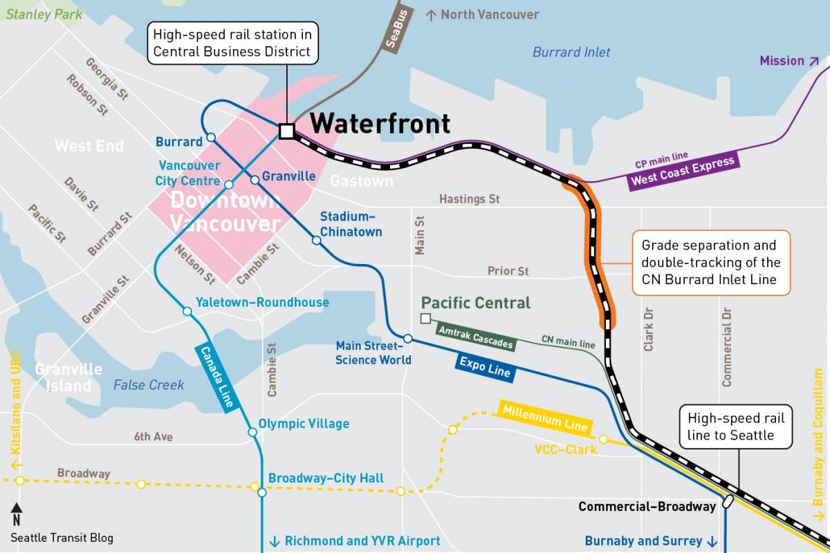 خريطة الواجهة البحرية محطة فانكوفر