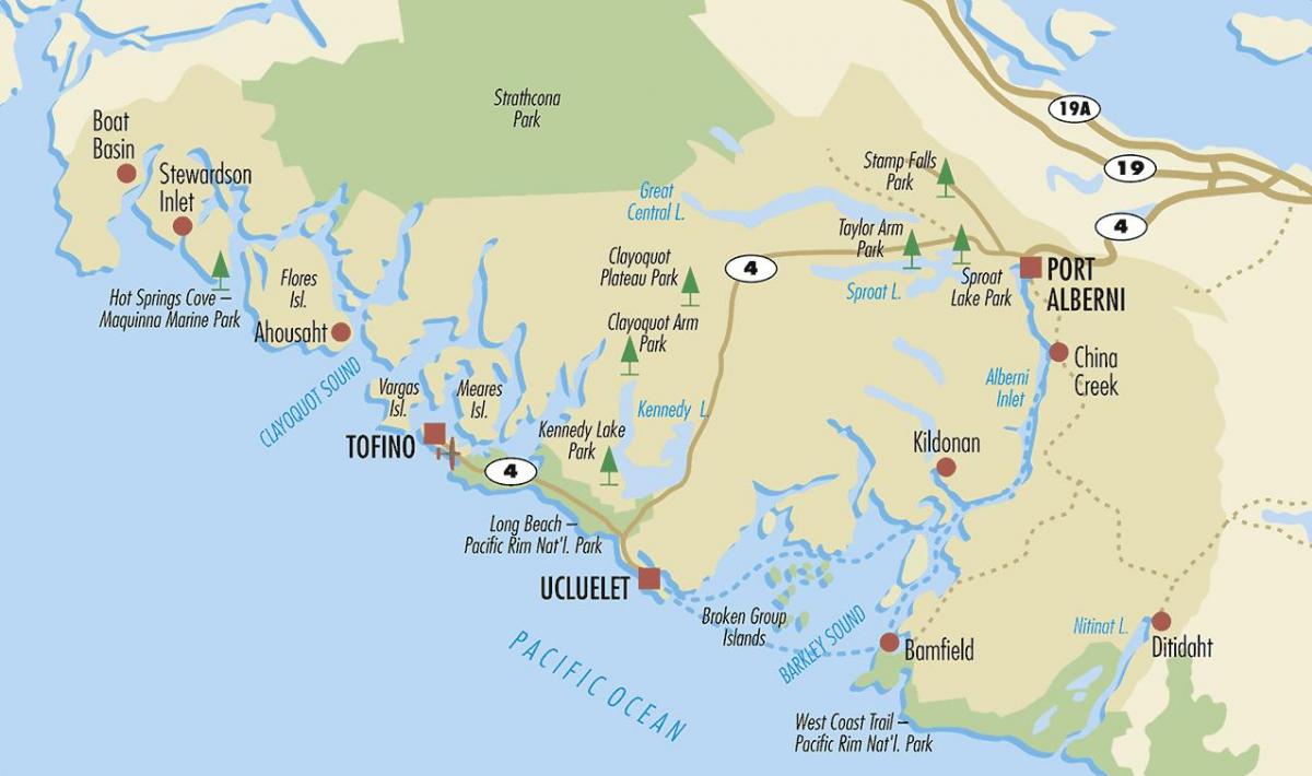 جزيرة فانكوفر الجذب خريطة