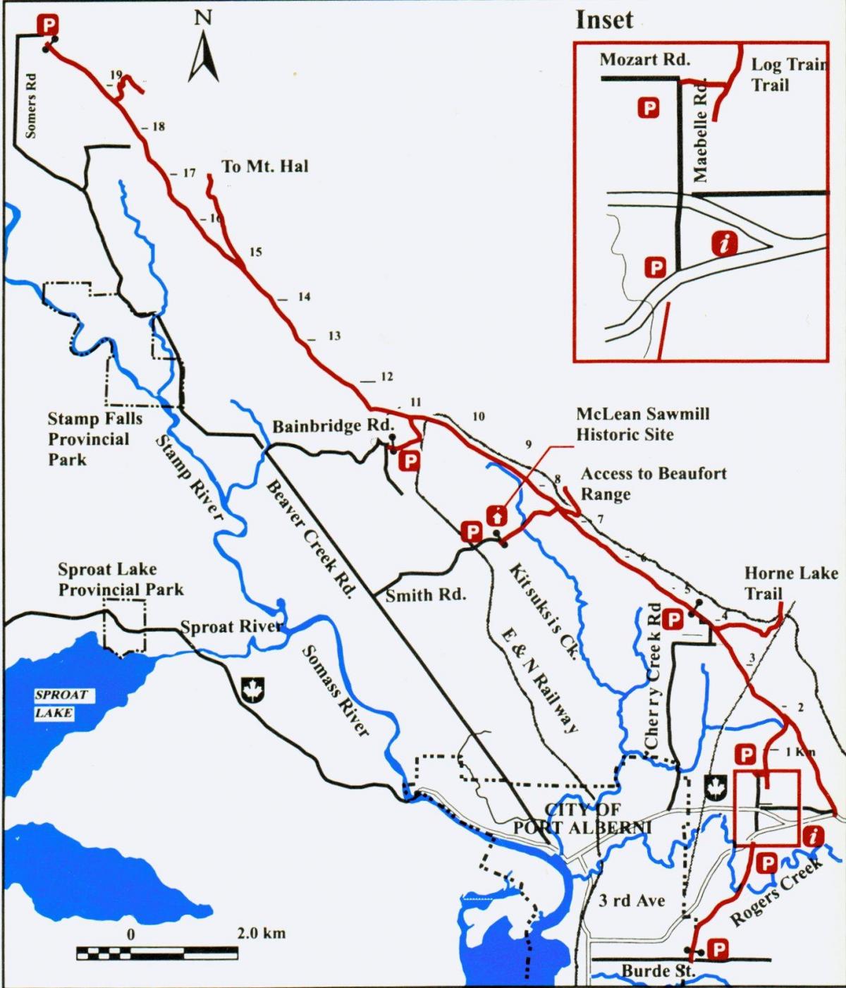 خريطة جزيرة فانكوفر السكك الحديدية