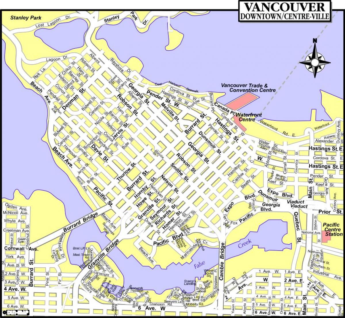 خريطة مدينة فانكوفر كندا