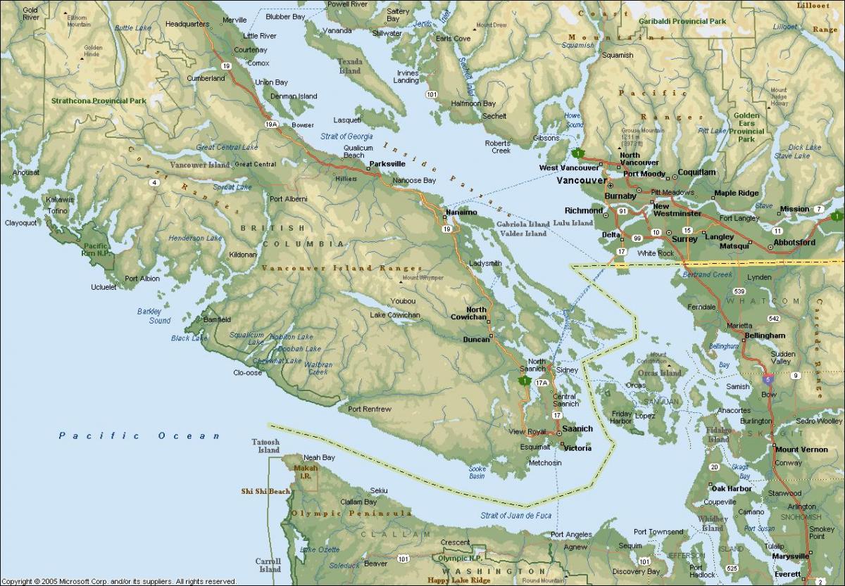 خريطة منطقة فانكوفر قبل الميلاد