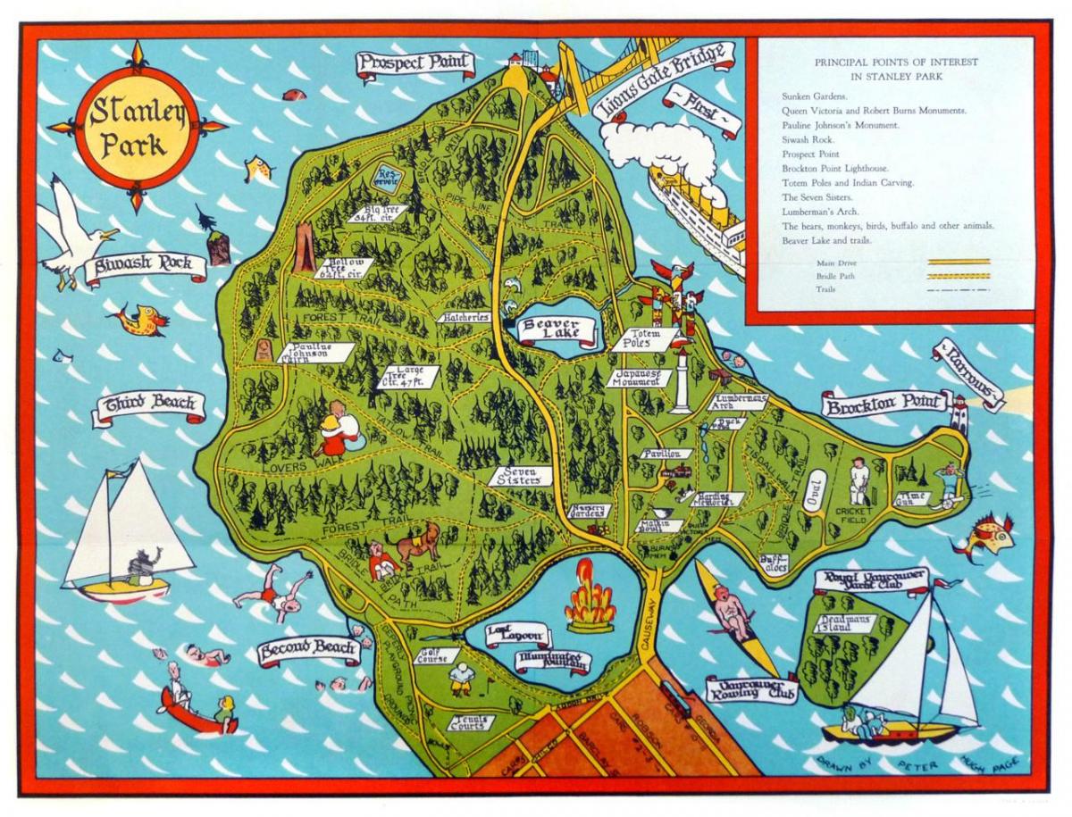 خريطة حديقة ستانلي بارك المشي