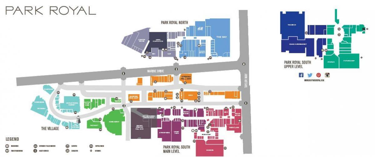 فانكوفر وسط المدينة للتسوق خريطة