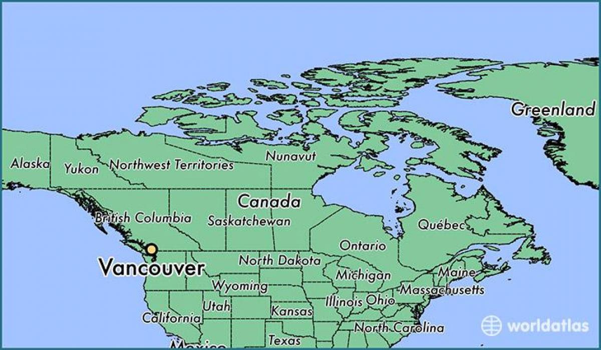 خريطة كندا عرض فانكوفر