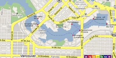 خريطة aquabus فانكوفر