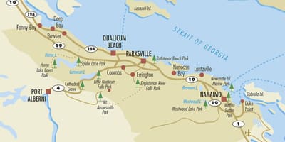 خريطة parksville جزيرة فانكوفر